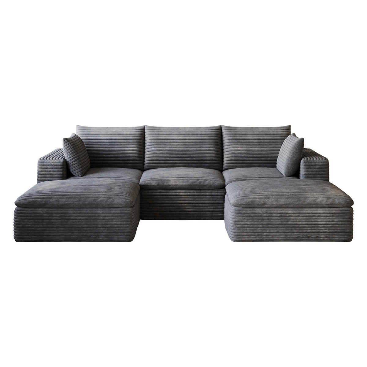 WOHNLANDSCHAFT DE-34773 3-Sitzer mit abnehmbare Polsterung Dunkelgrau - Dunkelgrau, Textil (160/60/260cm) - ComfortXL