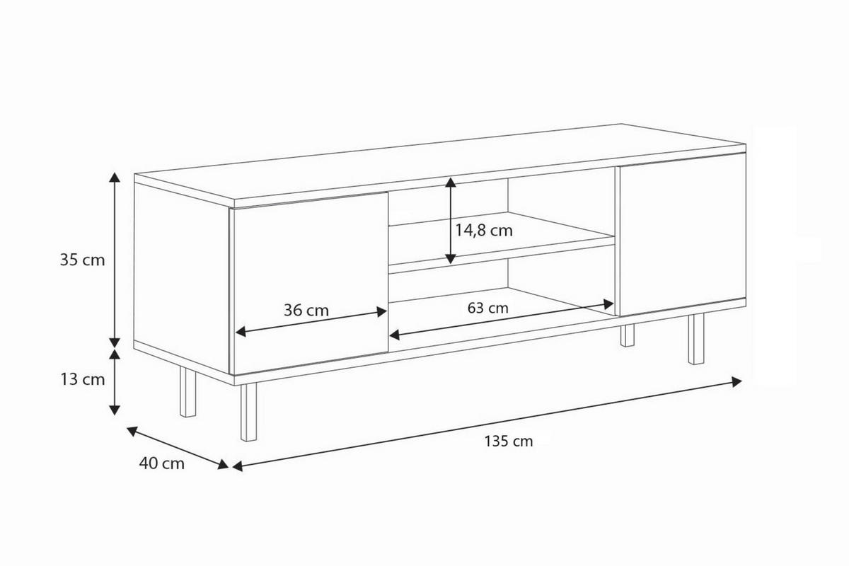 LOWBOARD Focus - Kaschmir, Holzwerkstoff (40/48/135cm) - RAUMHIRSCH FURNITURE