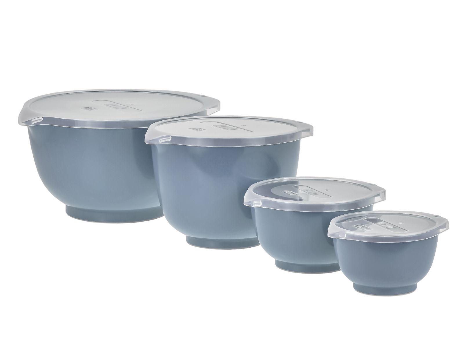RÜHRSCHÜSSEL-SET Margrethe New grau blau (4tlg) - Blaugrau, Kunststoff (21/15cm) - Rosti