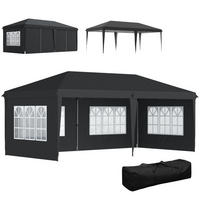 PAVILLON Pop-up Faltpavillon Schwarz 3x6 m - Schwarz, Metall (295/270/585cm) - ComfortXL