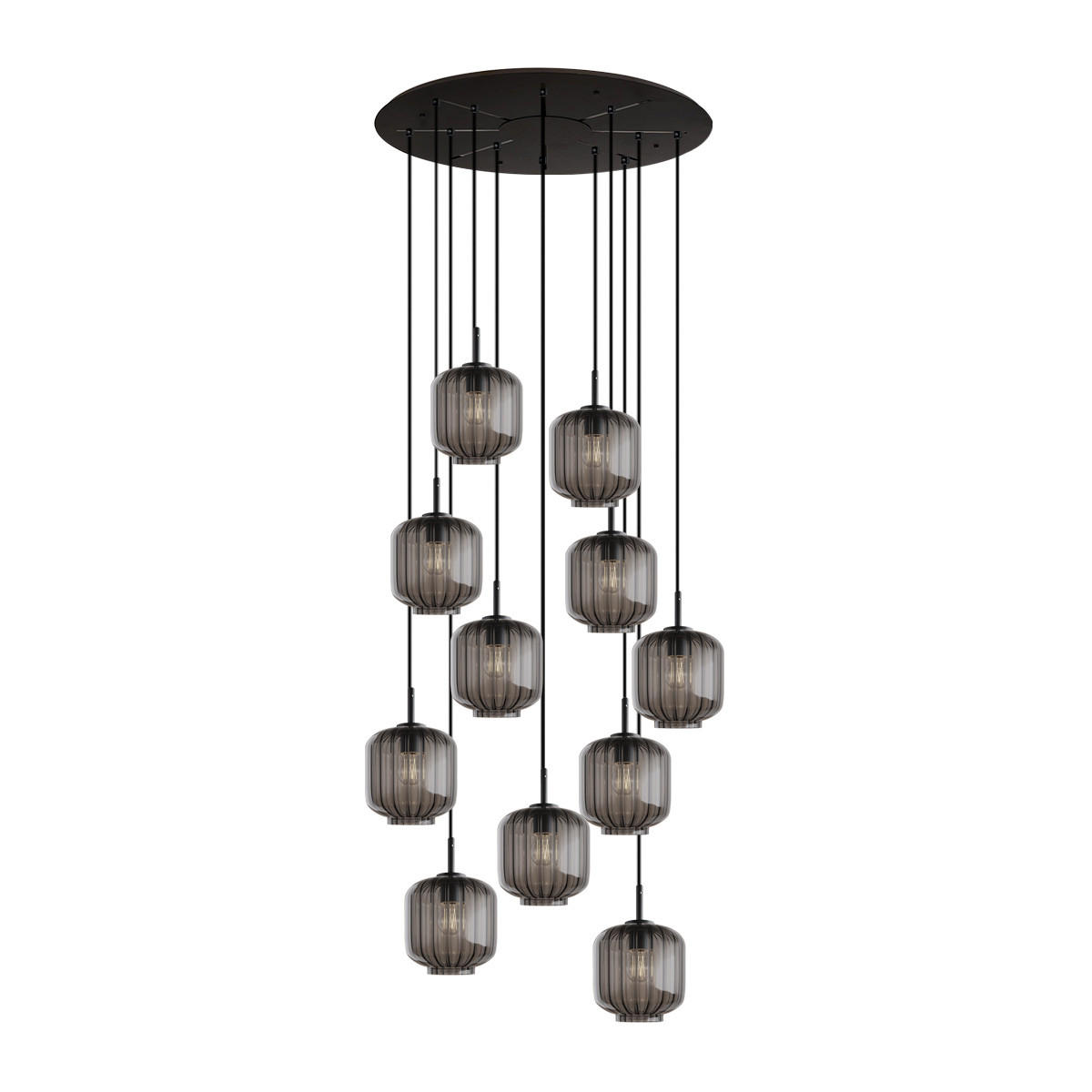 GALERIELEUCHTE Velo 12-flammig Rauch Ø 20cm - Anthrazit/Schwarz, Glas (20/20/20cm) - s.luce