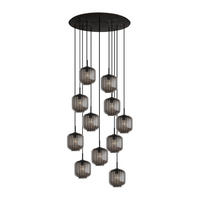 GALERIELEUCHTE Velo 12-flammig Rauch Ø 20cm - Anthrazit/Schwarz, Glas (20/20/20cm) - s.luce