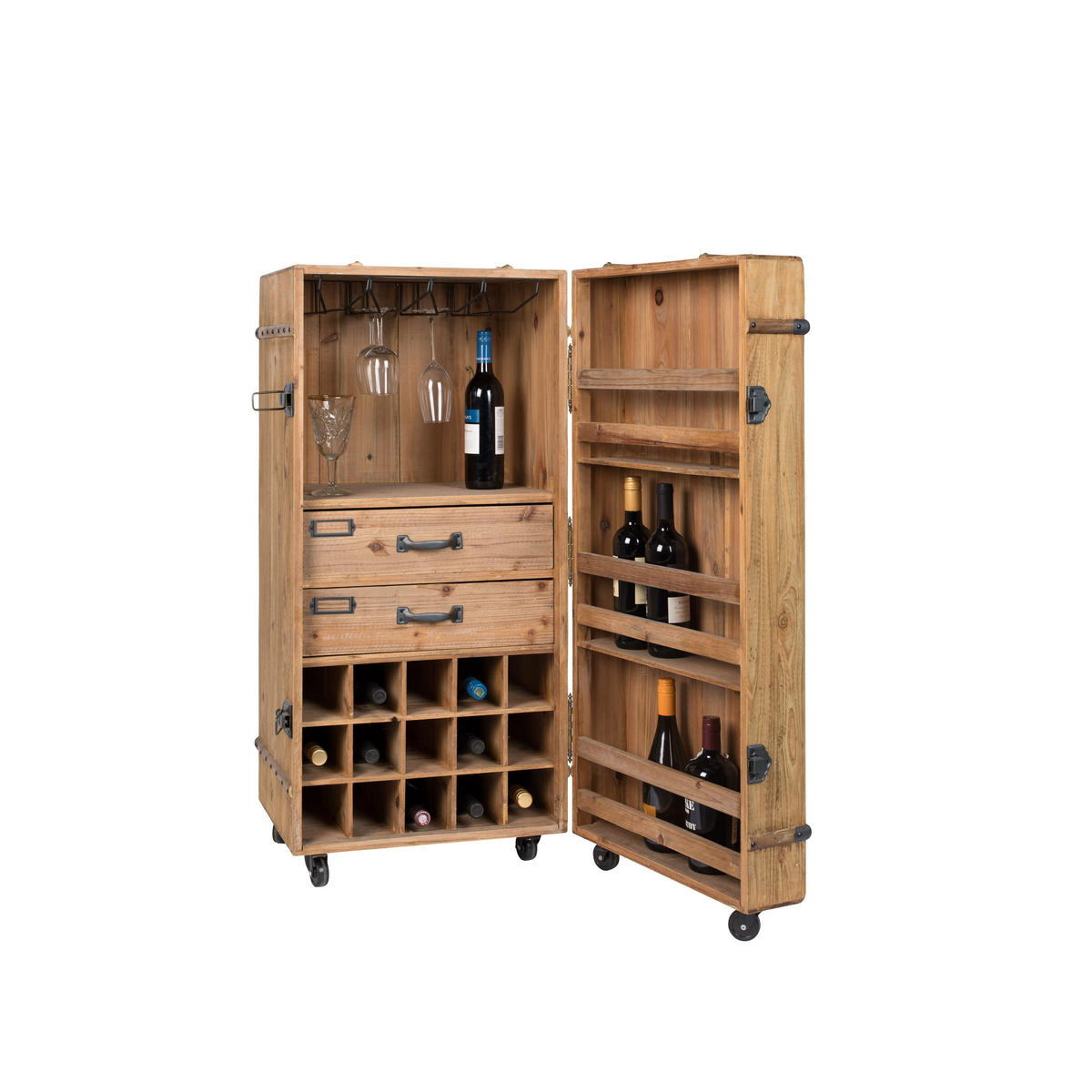 WEINSCHRANK Lico - Braun, Holz (50/109/50cm) - Dutchbone