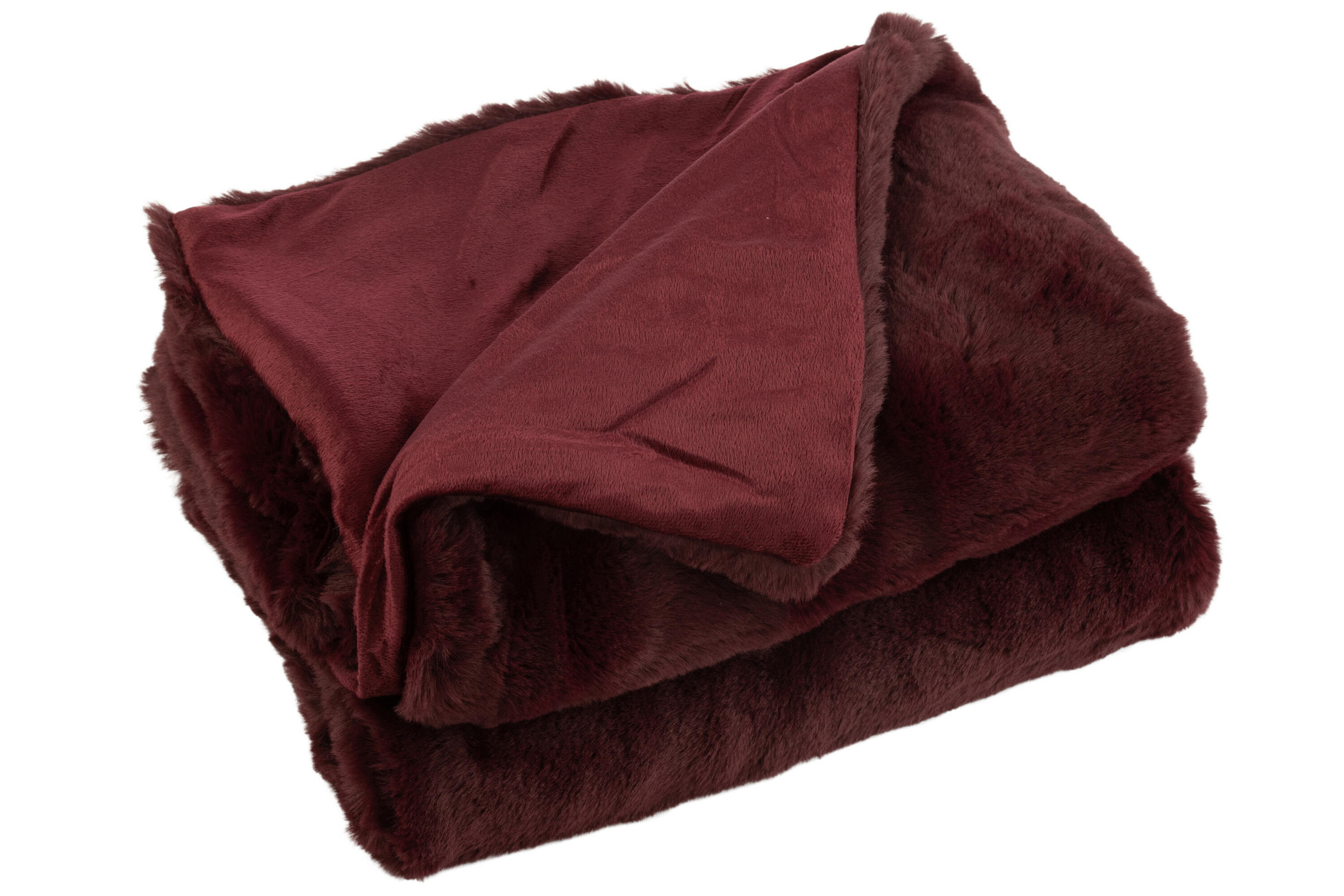 PLAID CUTIE - Plüsch - Dunkelrot - 180/130/3 cm - Dunkelrot, Textil (130/180cm) - J-Line