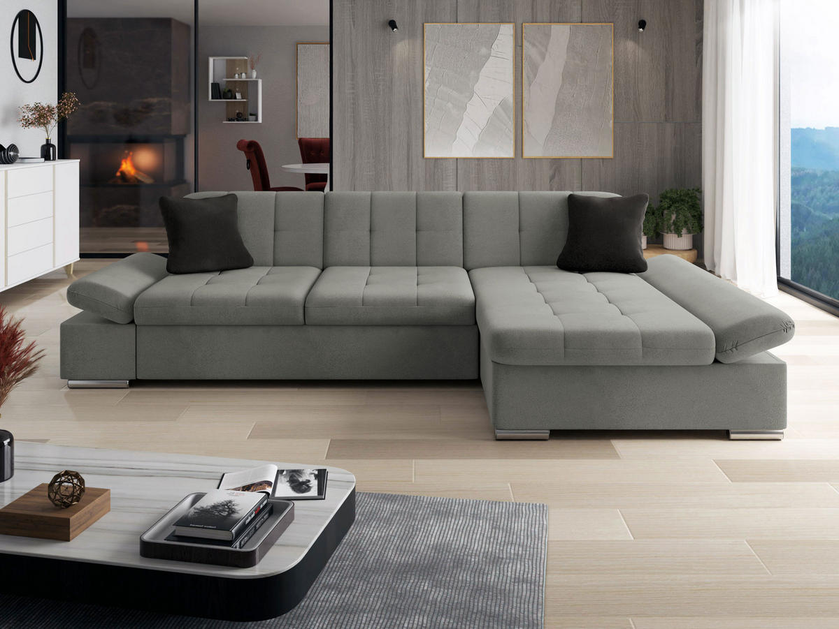 ECKSOFA Montana, Seite: Rechts - Silbereichenfarben, Holz/Textil (278/161cm) - MIRJAN24