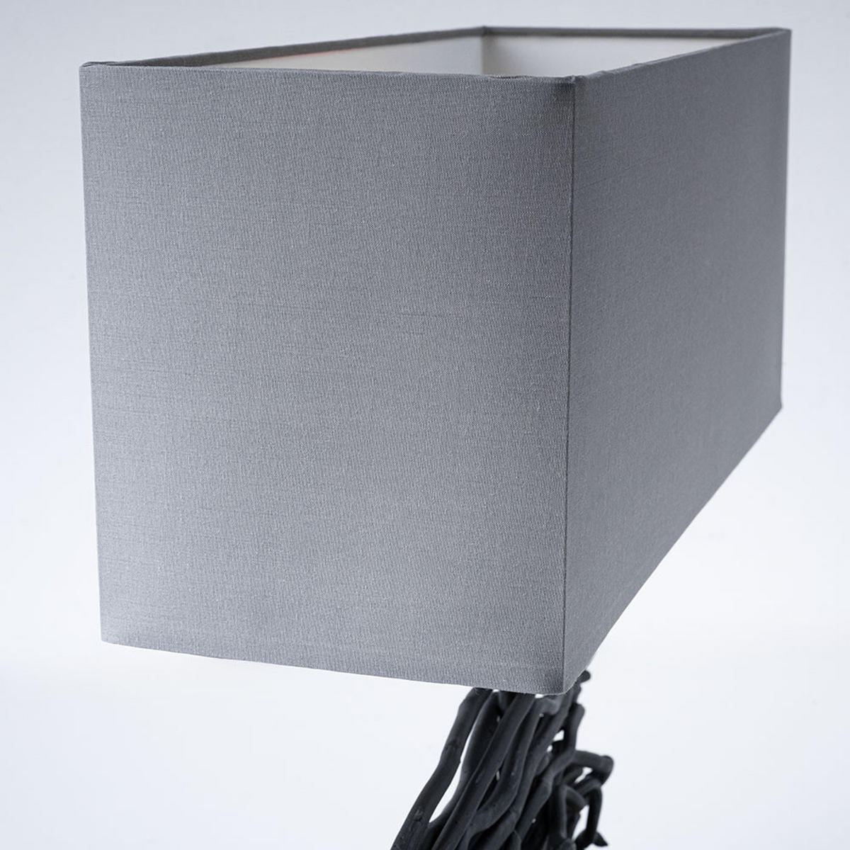 TISCHLEUCHTE Holz Grau Textil - Grau, Holz (40/15/50cm)