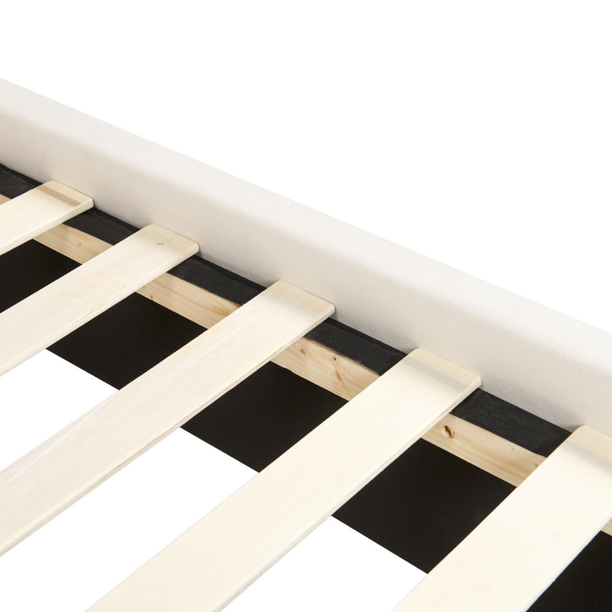 POLSTERBETT 140/200cm Cremeweiß Lubbon - Creme, Textil (140/200cm) - Beliani