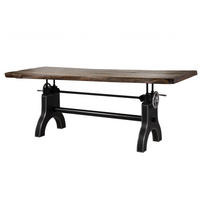 ESSTISCH Mango 240x100x80-101 höhenverstellbar natur geölt Manchester #104 - Naturfarben, Holz (240/100/80cm) - Massivmoebel24