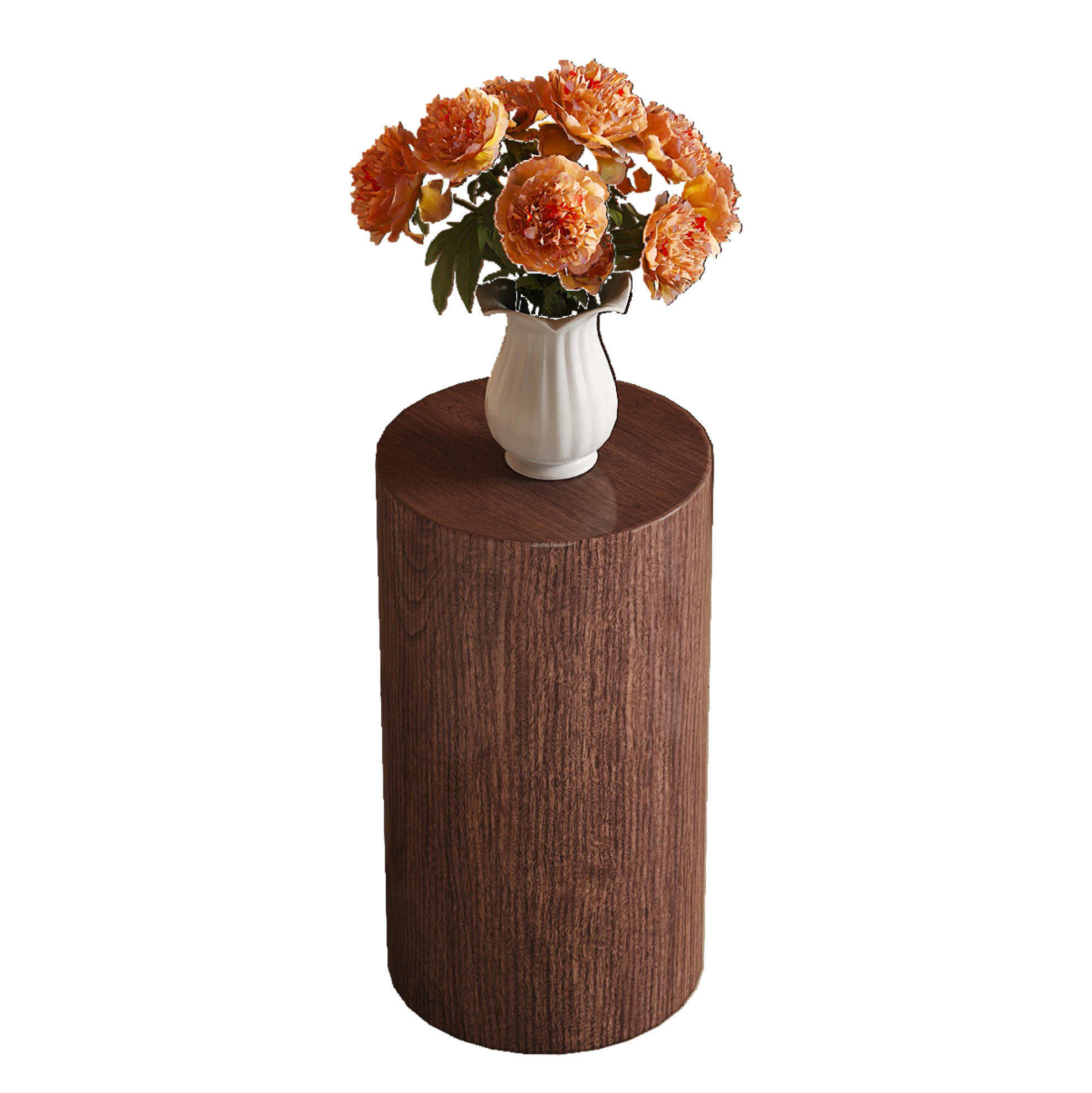 COUCHTISCH 30 cm in Nussbaumfarben aus MDF – rund, kompakt und belastbar - Walnussfarben, Holzwerkstoff (30/30/55cm) - BEAOK