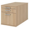 ROLLCONTAINER - mit Hängeregistratur 80/42,8/51,2 cm in Eichefarben Chromgriff (Metall) - Eichefarben, Holzwerkstoff (42.8/51.2/80cm) - bümö
