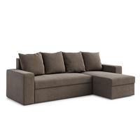 ECKSOFA L Form Climpy Braun 242/145/98 cm – mit Schlaffunktion und Bettkasten - Schwarz/Braun, Kunststoff/Textil (242/145cm) - AX Living