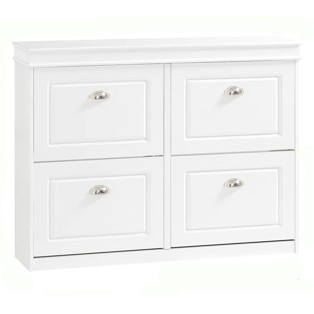 SCHUHSCHRANK 103x23x82cm, 4 Klappen Weiß - Weiß, Holz (103/82/23cm) - Kaket