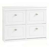 SCHUHSCHRANK 103x23x82cm, 4 Klappen Weiß - Weiß, Holz (103/82/23cm) - Kaket