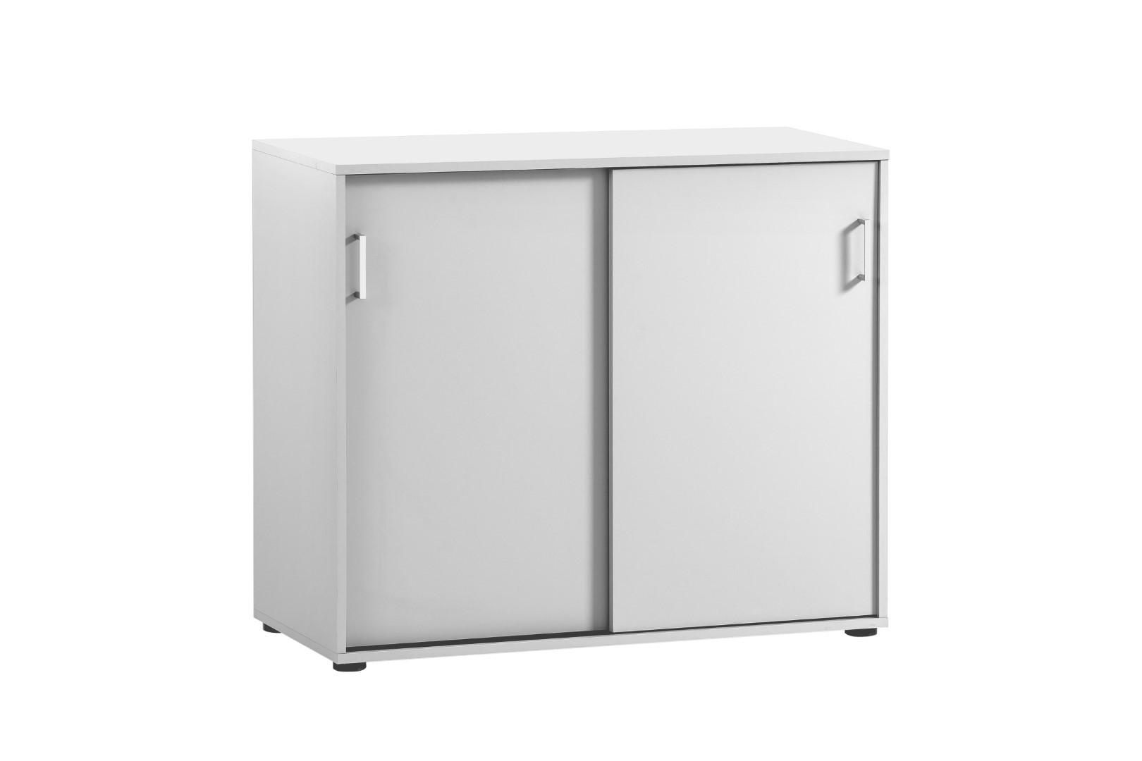 AKTENSCHRANK Fox 84x100x41 cm 2 Schiebetüren Weiß - Weiß, Holz (100/84/41cm) - PROREGAL