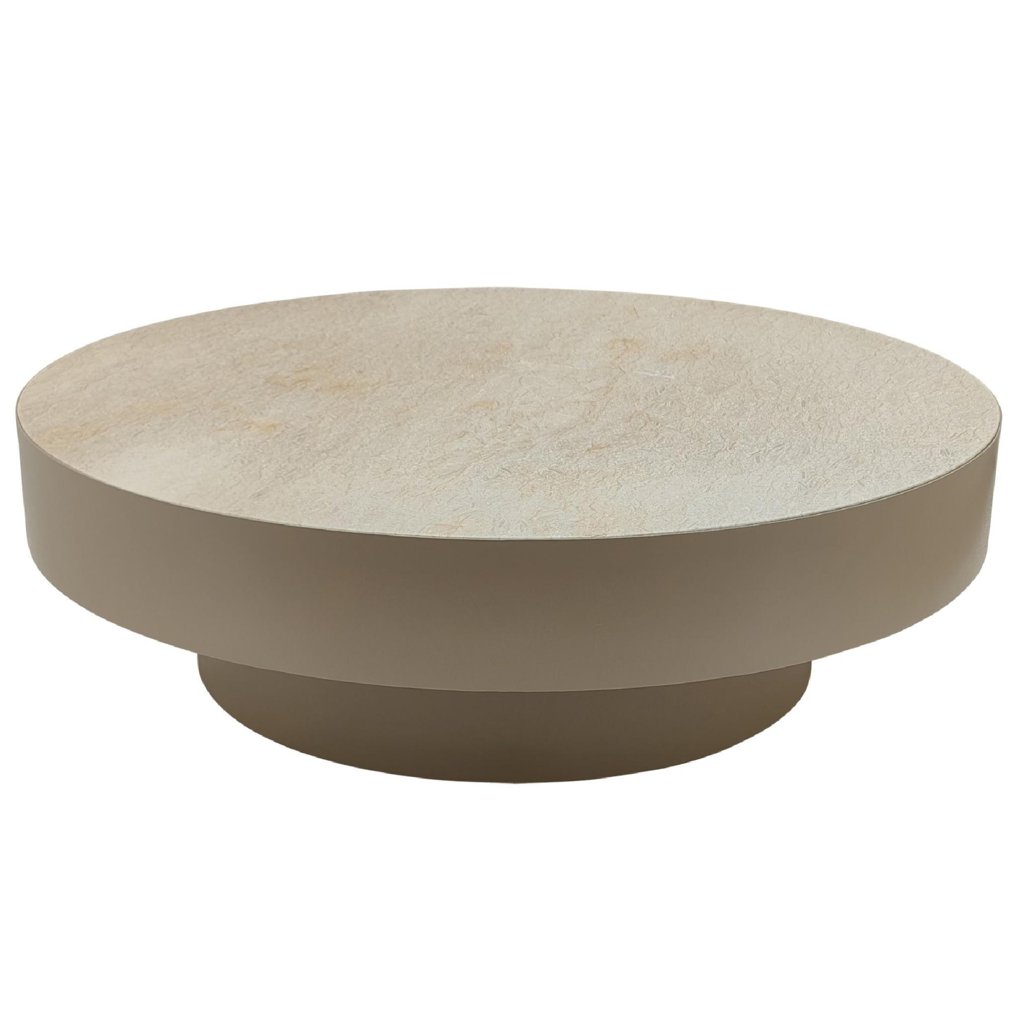 COUCHTISCH Corfu Beige 90/90/27cm - Beige, Stein (90/90/27cm) - PTMD Collection