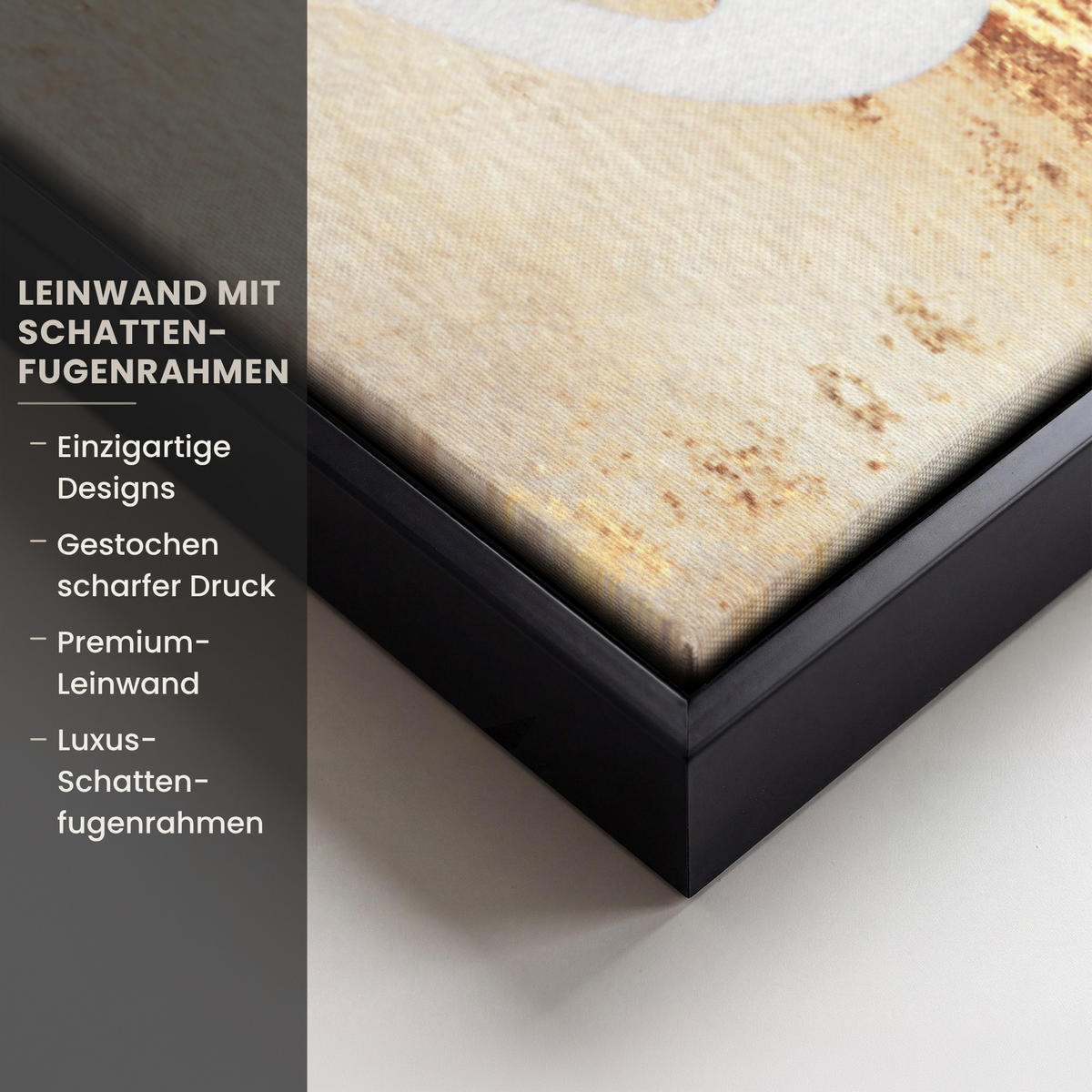 LEINWAND Bilder mit Rahmen - Luxus - Abstrakt - Gold - Weiß - 60x90 - Goldfarben, Textil (60/90cm) - MuchoWow