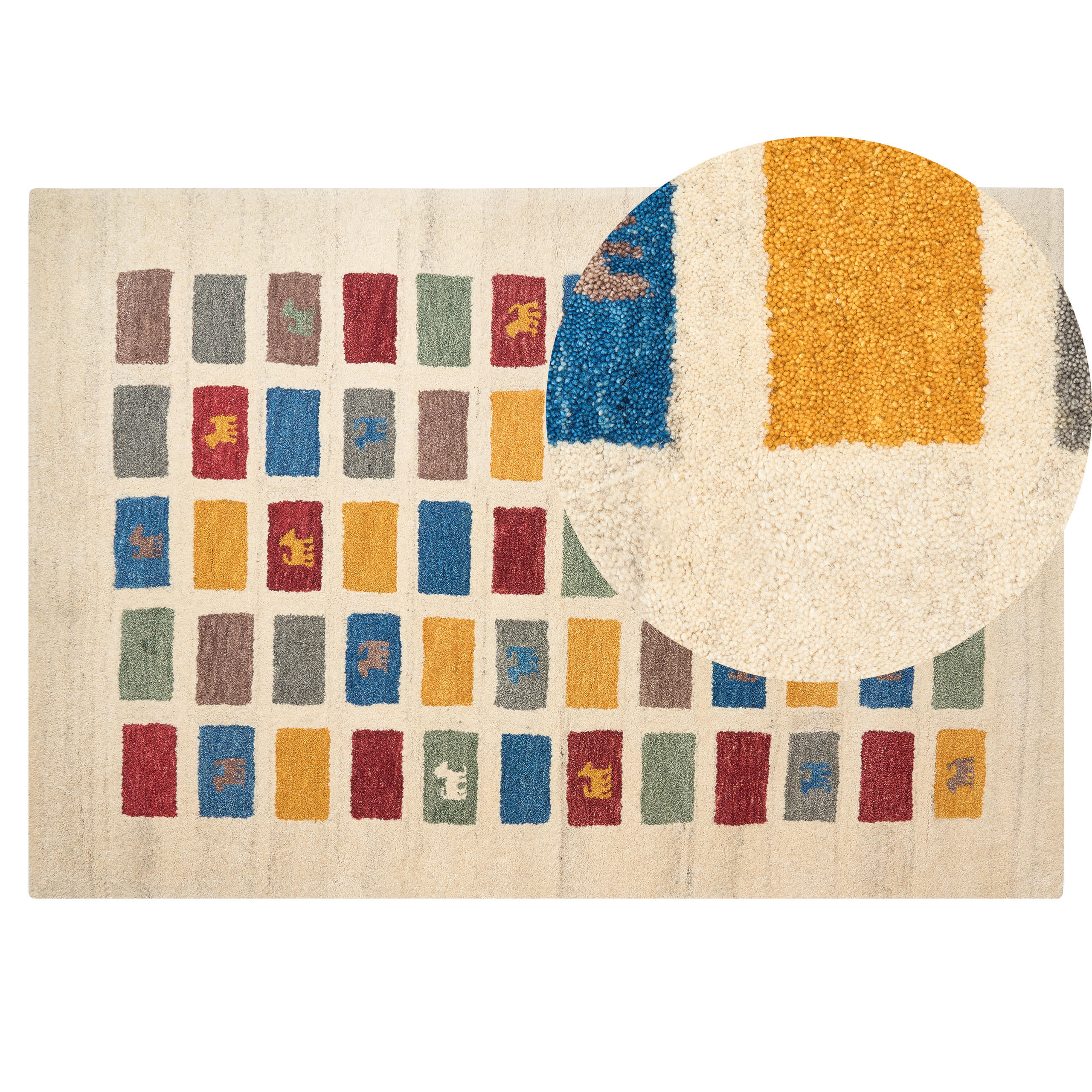 KURZFLOR-GABBEH Muratli 200/140 cm - Multicolor, Textil (140/200cm) - Beliani