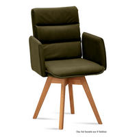 ARMLEHNSTUHL drehbar (8er-Set) Dorri 52x92x60 Eiche geölt/Khaki - Dunkelgrün/Eichefarben, Kunststoff (60/92/52cm) - 58aufmkessel