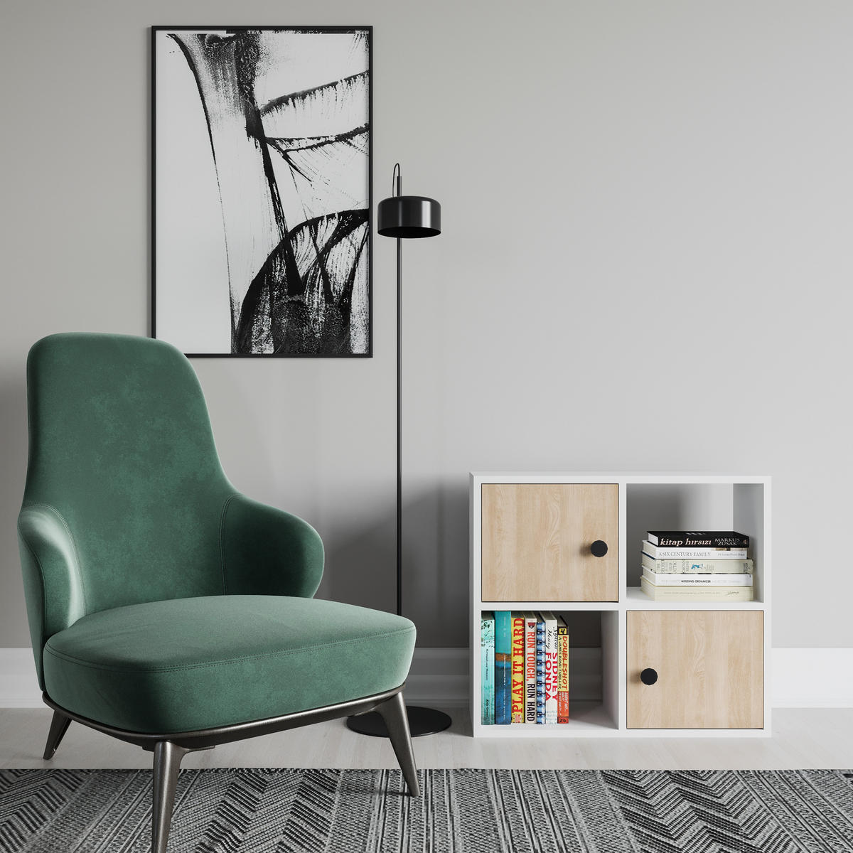 BÜCHERREGAL Tuttle Weiss Eiche - Alteiche/Weiß, Holzwerkstoff (25/63.2/72cm) - Decorotika