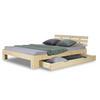 HOLZBETT mit Stauraum 140/200 cm natur - Braun, Holz (140/200cm) - Homestyle4u