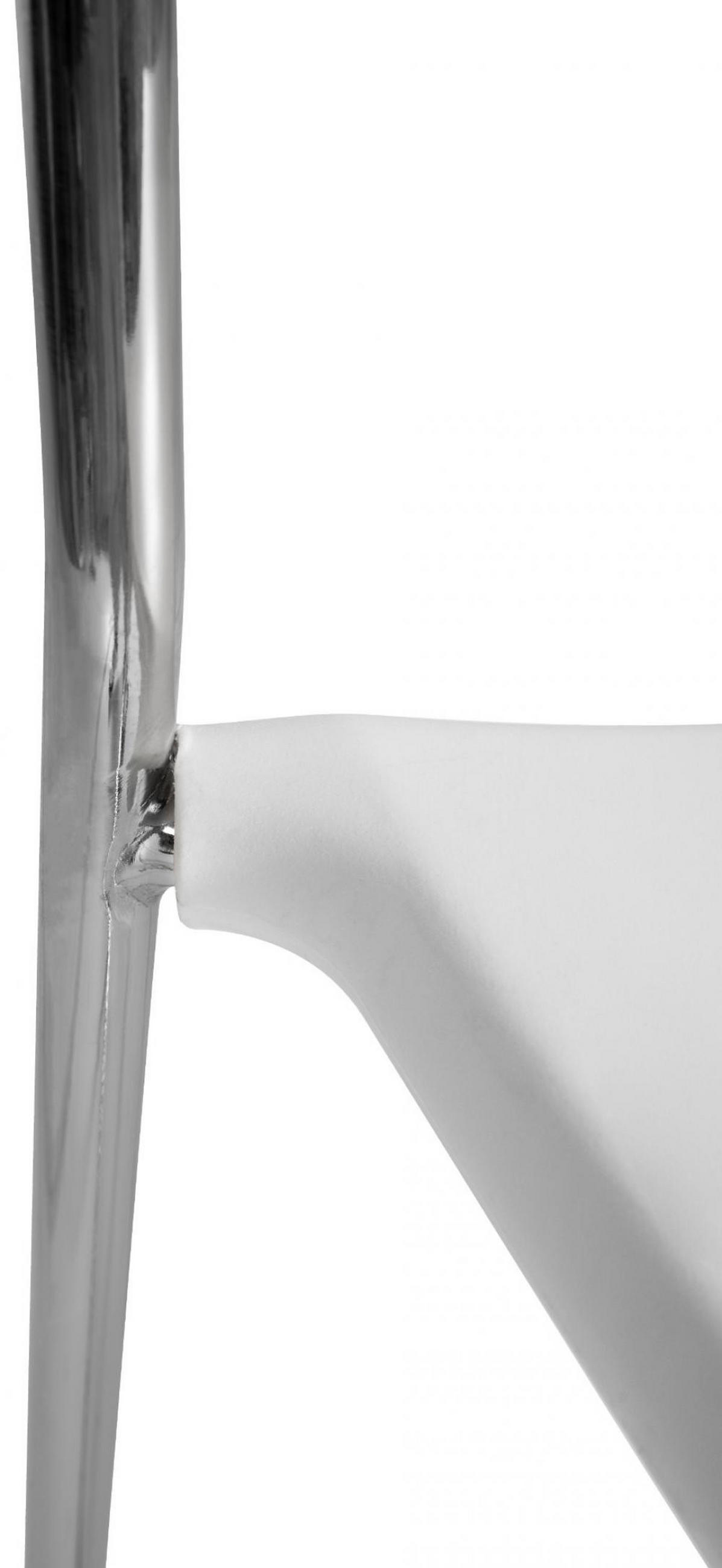 BARHOCKER Metall weiß - Chromfarben/Weiß, Metall (43/114/41cm) - CLP