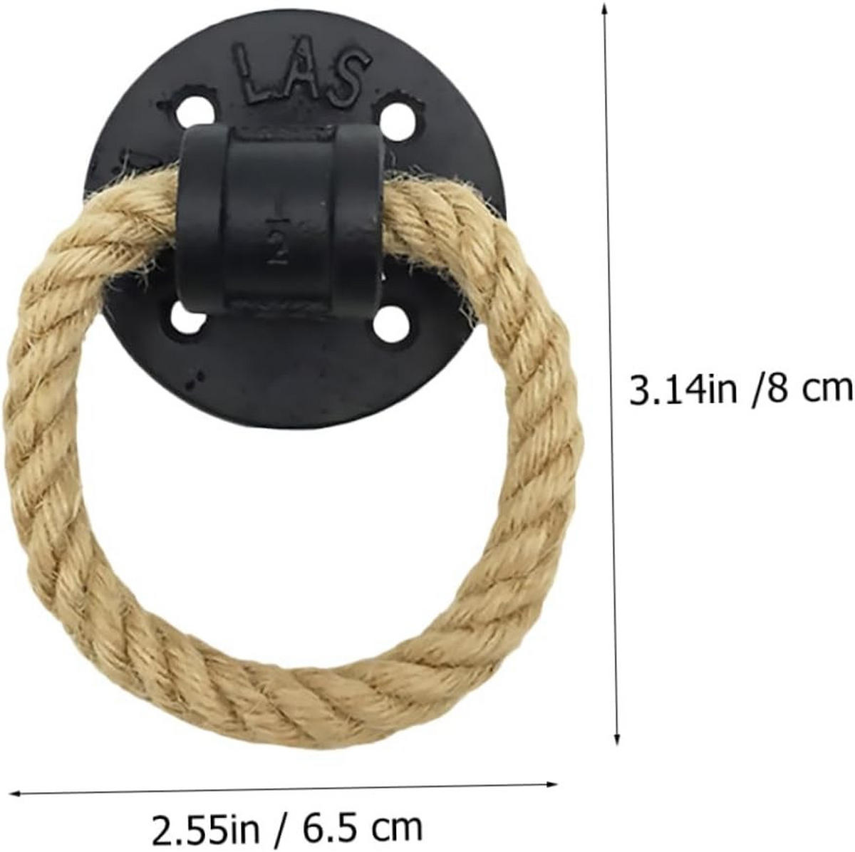 MÖBELGRIFF Retro 1er-Set Seilring Metall - Schwarz, Metall (6.5/2/8cm)