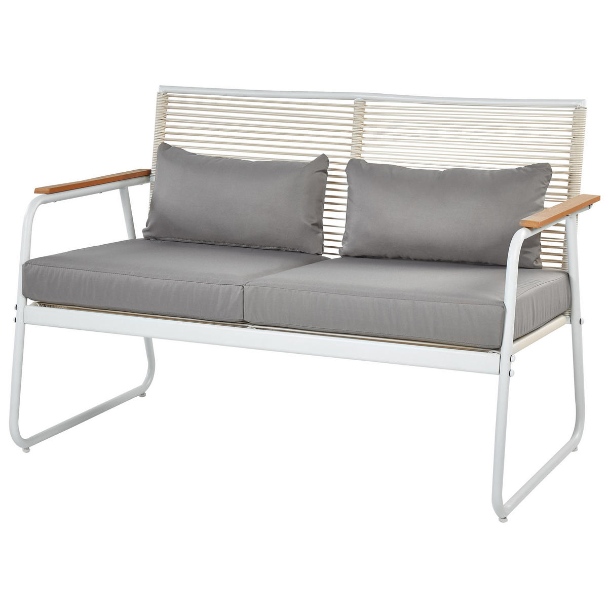 LOUNGE SET 4-Sitzer Metal weiß Pomonte - Weiß/Grau, Metall - Beliani