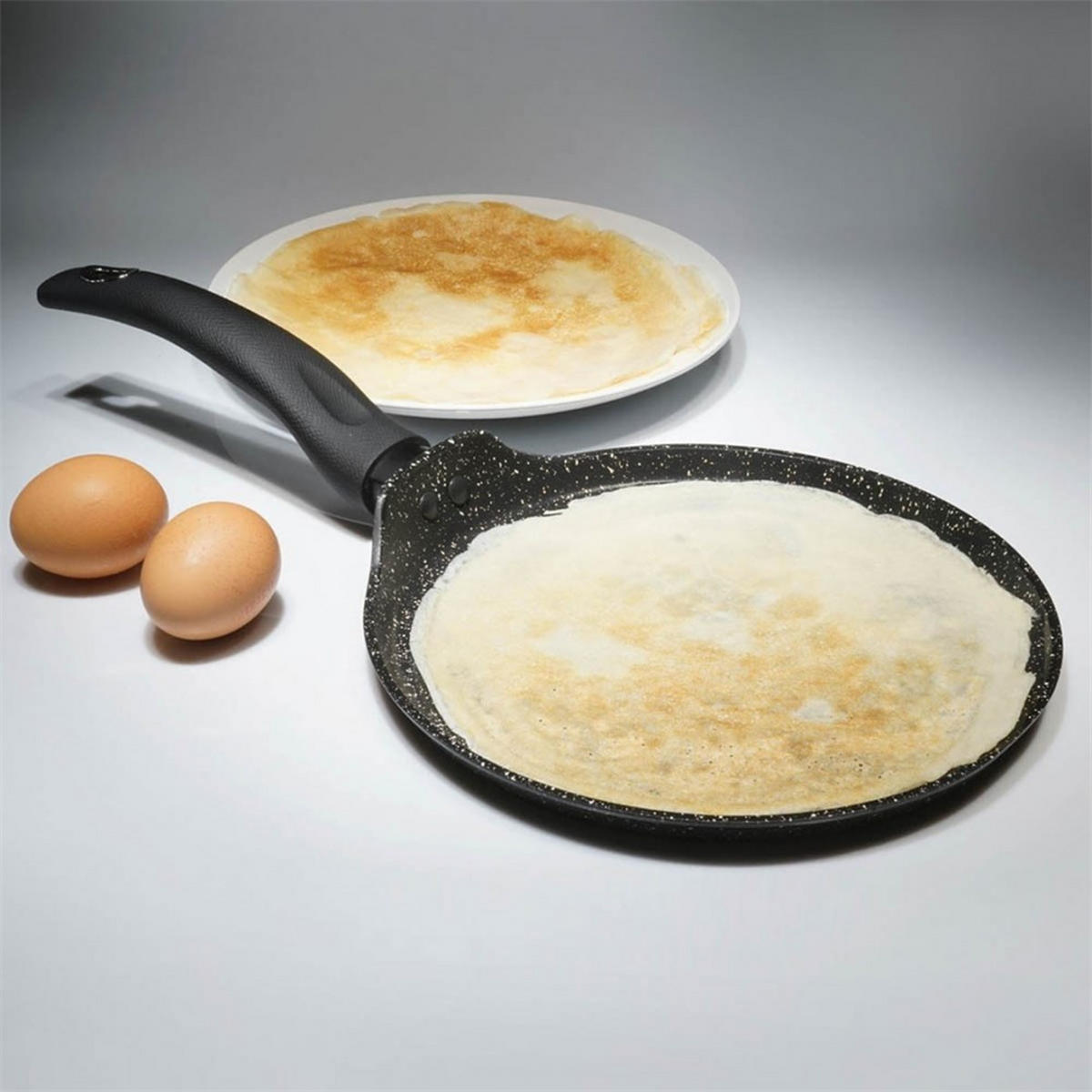 CRÊPEPFANNE Schwarz 18/18/2.5 cm TS1271 - Schwarz, Metall (18cm) - Tiross 