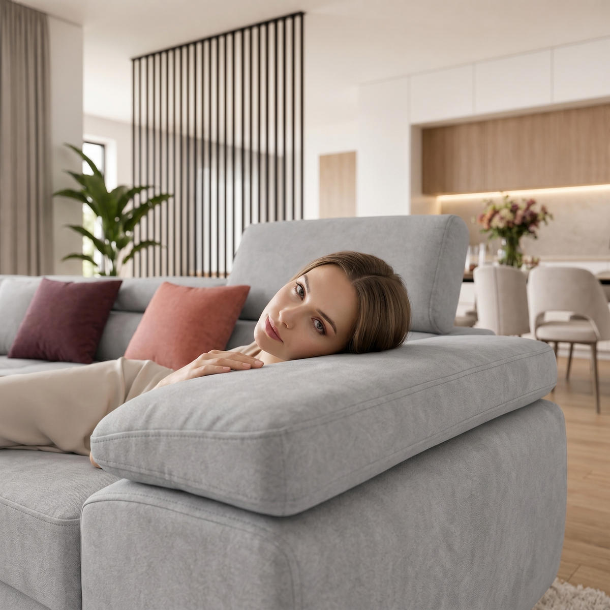 ECKSOFA WILD XXL Links mit Schlaffunktion 125x240 Velours Hellgrau - Silberfarben/Hellgrau, Holz/Textil (400/200cm) - Muffo