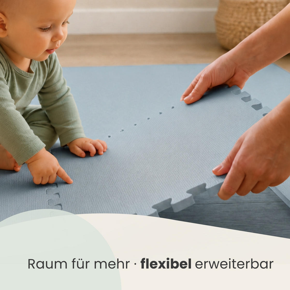 SPIELMATTE ab Null - 90 cm Baby Puzzlematte Blau - Blau, Kunststoff (30/30cm) - Littletom