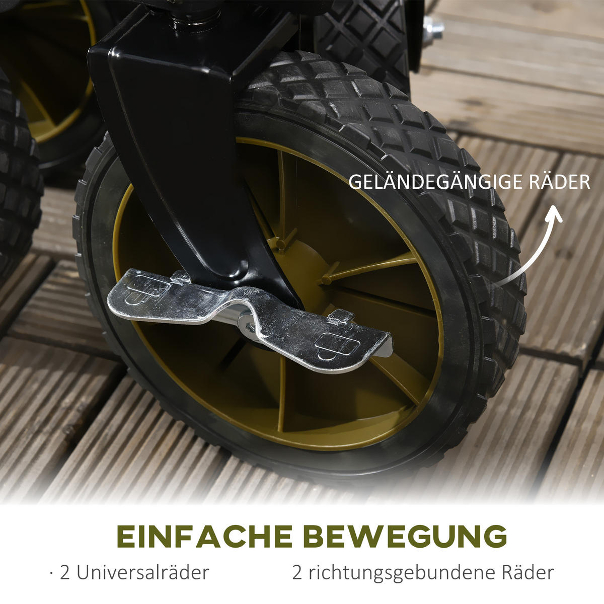 BOLLERWAGEN Faltbar - Grün, Metall (55/93/108cm) - Outsunny