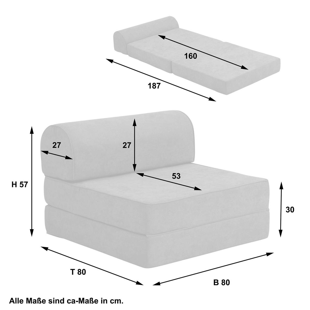 FALTSESSEL Katusha Flachgewebe blau - Blau, Kunststoff (80/57/80cm) - 58aufmkessel