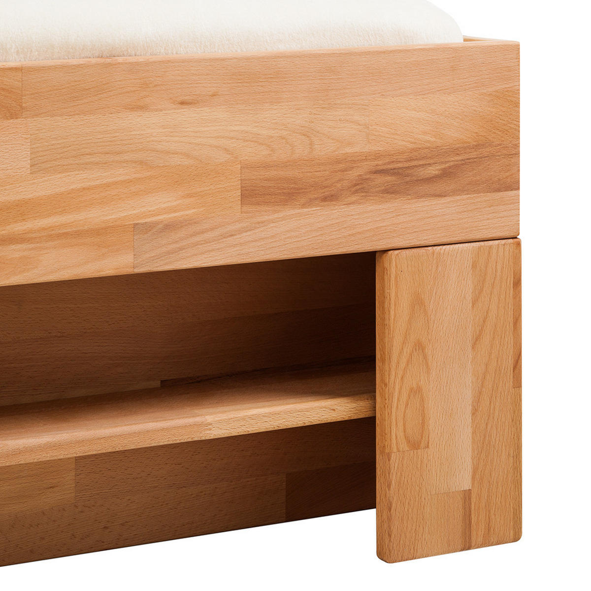 MASSIVHOLZBETT mit Bettkästen - Kernbuche massiv - Kernbuche, Holz (140/200cm) - home24