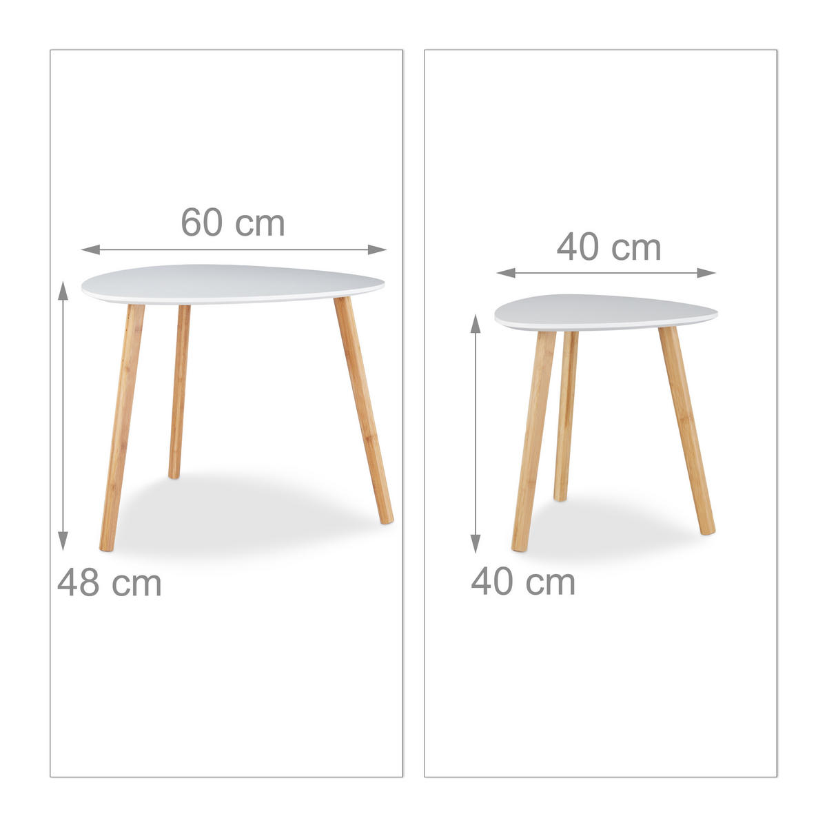 2XSATZTISCH - Multicolor, Holz/Holzwerkstoff (60/60/48cm) - Relaxdays