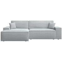 ECKSOFA Farese New Hellgrau Chenille - Hellgrau/Schwarz, Kunststoff/Textil (267/167cm) - Selsey