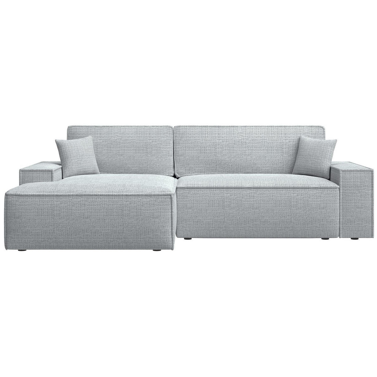 ECKSOFA Farese New Hellgrau Chenille - Hellgrau/Schwarz, Kunststoff/Textil (267/167cm) - Selsey