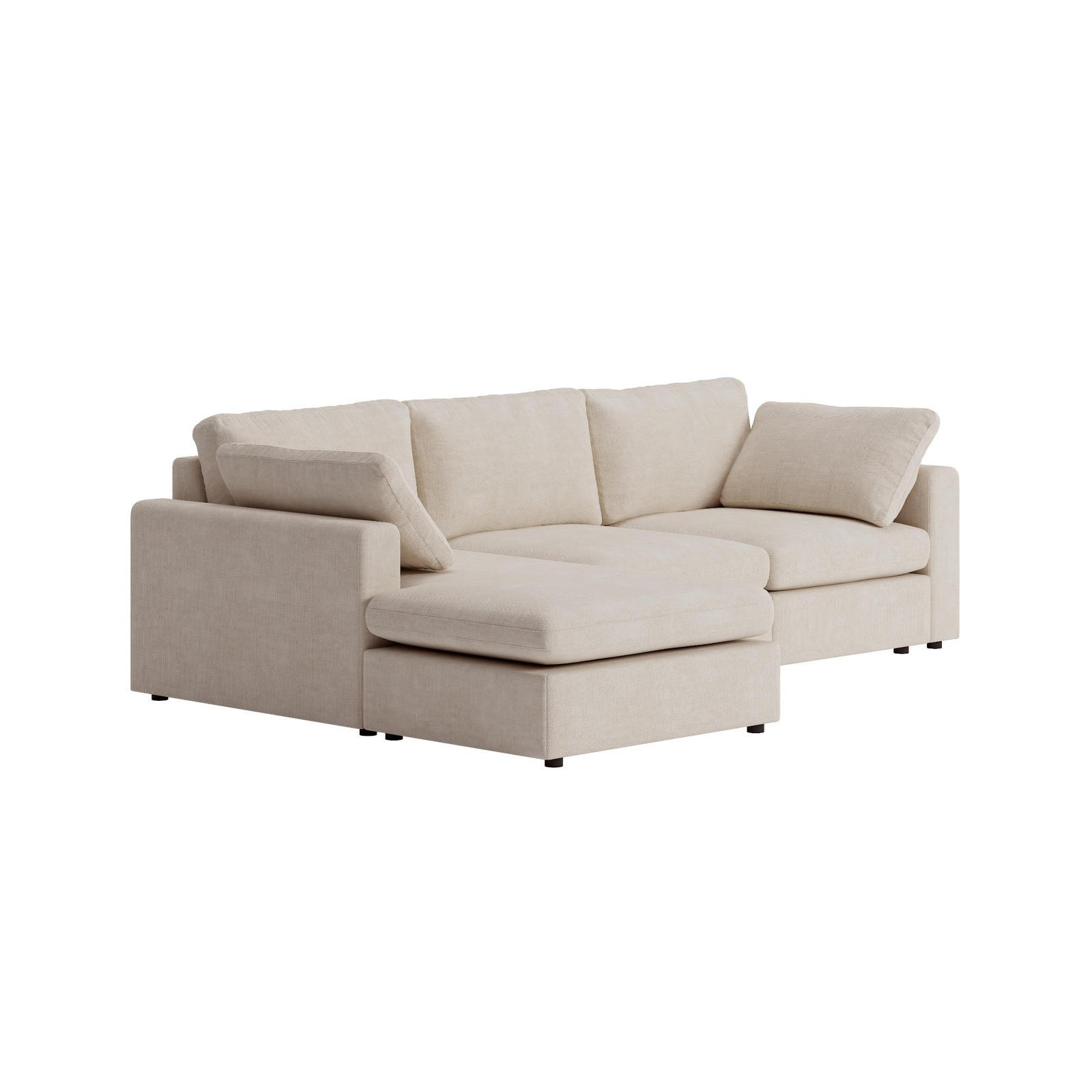 SCHÄSLONGSOFFA Lux för 3 personer 296 x 182 x 89 cm – grå - Grå, Textil (296/89/182cm) - ebuy24