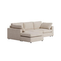 SCHÄSLONGSOFFA Lux för 3 personer 296 x 182 x 89 cm – grå - Grå, Textil (296/89/182cm) - ebuy24