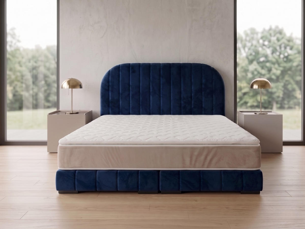 POLSTERBETT LEON3 140x 200 cm Farbe: Blau - Blau, Textil (140/200cm) - A&J MöbelLand