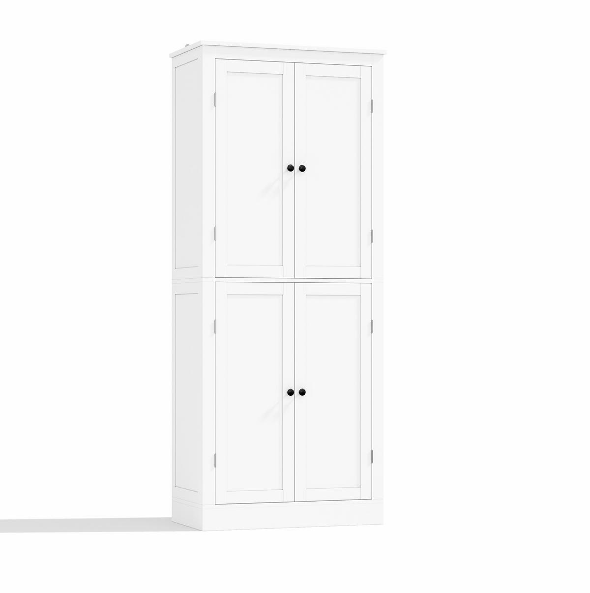 DONJI kuhinjski element od MDF-a, 75/40/182 cm bijeli, s policama i unutarnjom ladicom - bijela, drvni materijal (75/180/40cm) - BEAOK