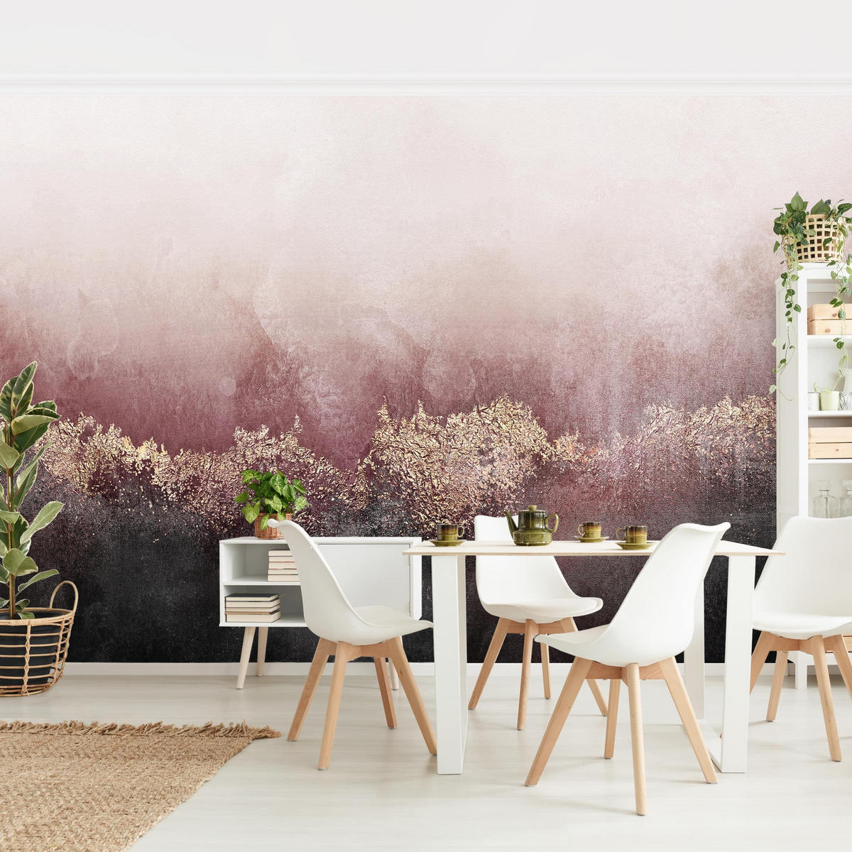 FOTOTAPETE Goldene Dämmerung Rosa 432/290 cm - Rosa, Papier (432/290cm) - Bilderwelten