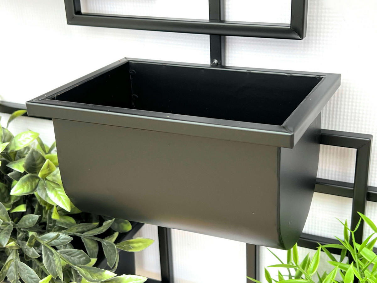 KRÄUTERREGAL Wand Metall Schwarz 48/13/70 cm - Schwarz, Metall (48/70/13cm) - DanDiBo