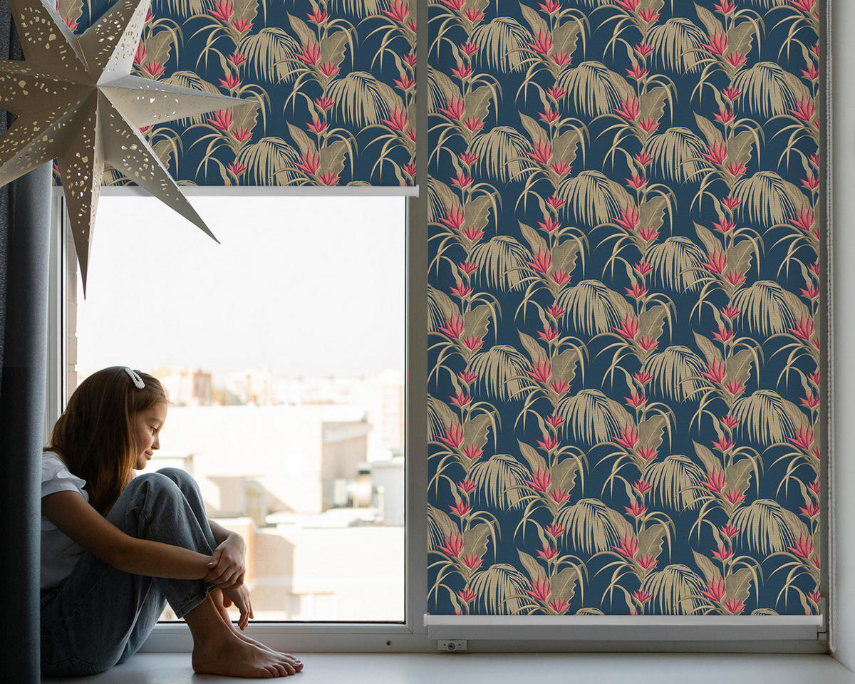 VNÚTORNÁ roleta - okenná roleta - roleta - 90x140 cm - Zaujímavé rastliny - hnedá, plast (90/140/0.5cm) - TULUP