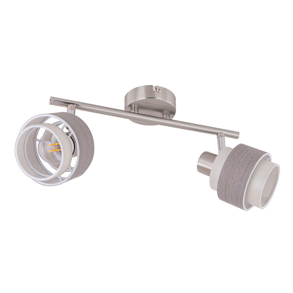 DECKENLEUCHTE RITA Silber mit schwenkbaren Spots - Silberfarben, Metall (15.5/32.5/10cm) - Globo Lighting