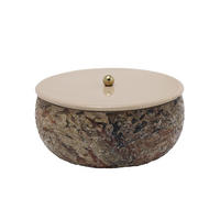 AUFBEWAHRUNGSBOX Mosaic Marble Braun 16.5/16.5/7.5 cm - Braun, Metall (16.5/7.5/16.5cm) - Present Time
