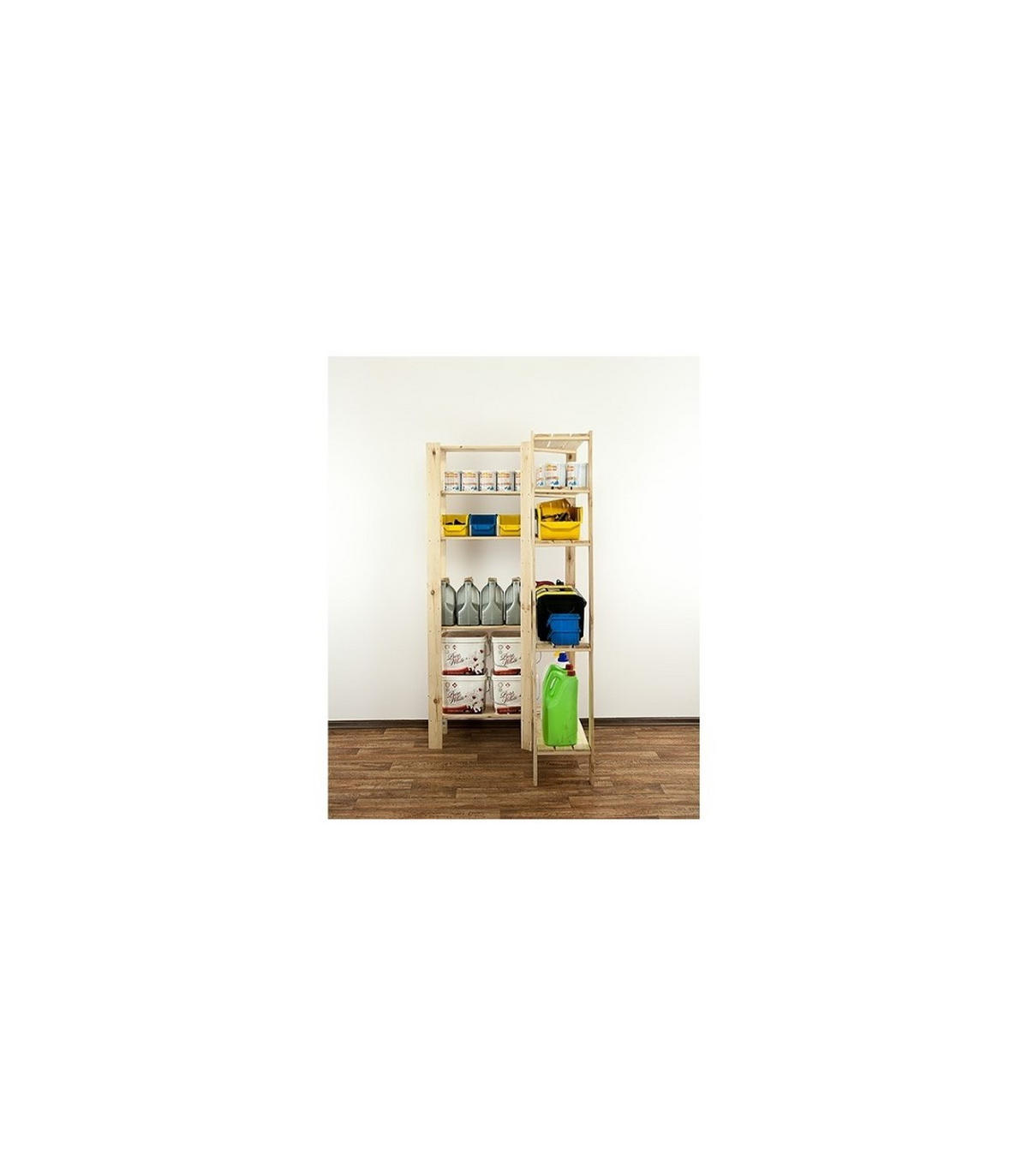 ECKREGAL WOODLAND 166,4x85x30cm Fachlast 120kg 5 Fachboden Kiefernholz Natur - Naturfarben, Holz (85/166.4/30cm) - PROREGAL