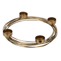 TEELICHTHALTER 28,5/28,5/3,5 cm - Goldfarben, Metall (28.5/3.5/28.5cm) - Home Styling Collection