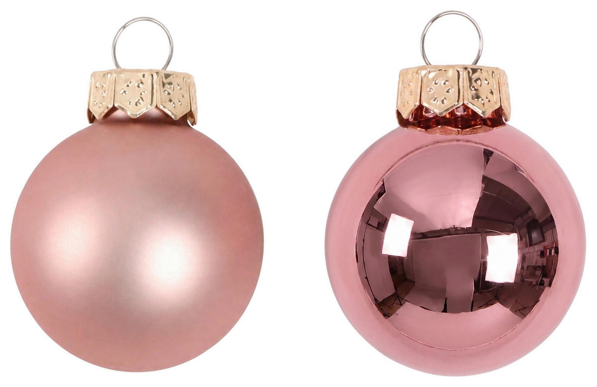 CHRISTBAUMKUGEL Noel Altrosa, 15-teilig - Altrosa, Glas (1/1/1cm) - Mömax