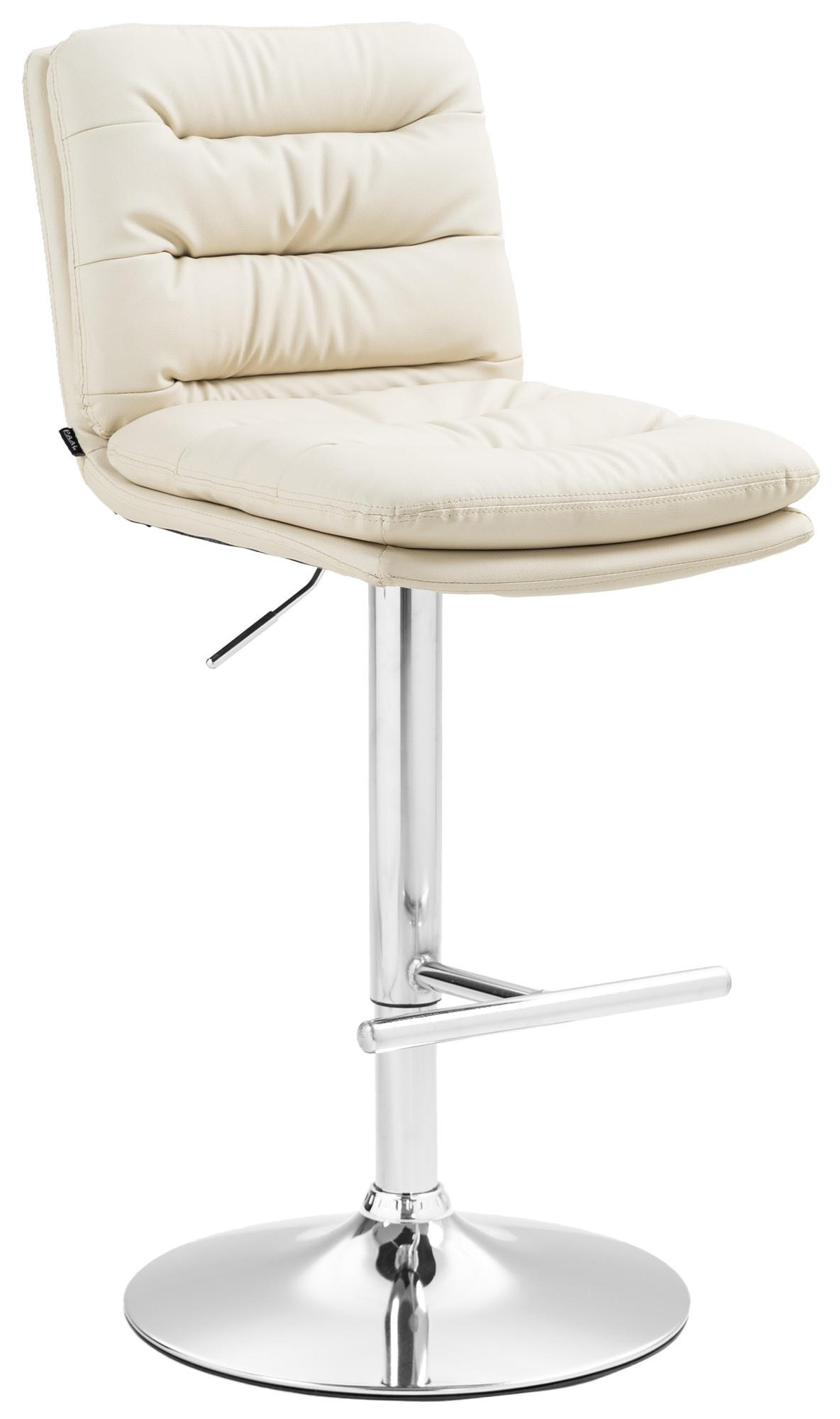 BARHOCKER Lederlook creme - Chromfarben/Creme, Textil/Metall (42/94/56cm) - CLP