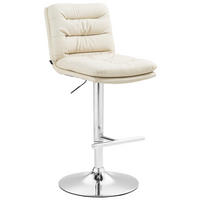 BARHOCKER Lederlook creme - Chromfarben/Creme, Textil/Metall (42/94/56cm) - CLP
